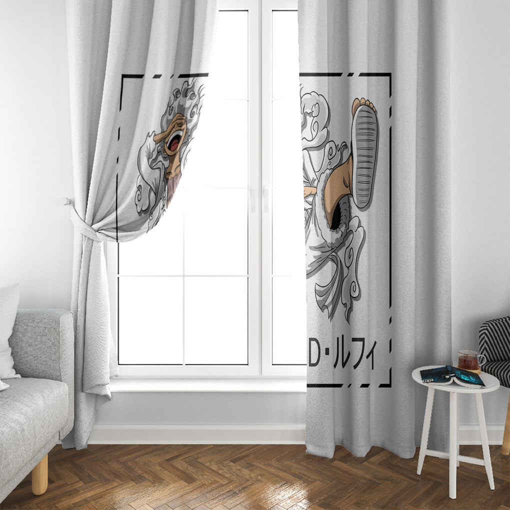 Luffy Gear 5 White Hair One Piece Streetstyle Window Curtain