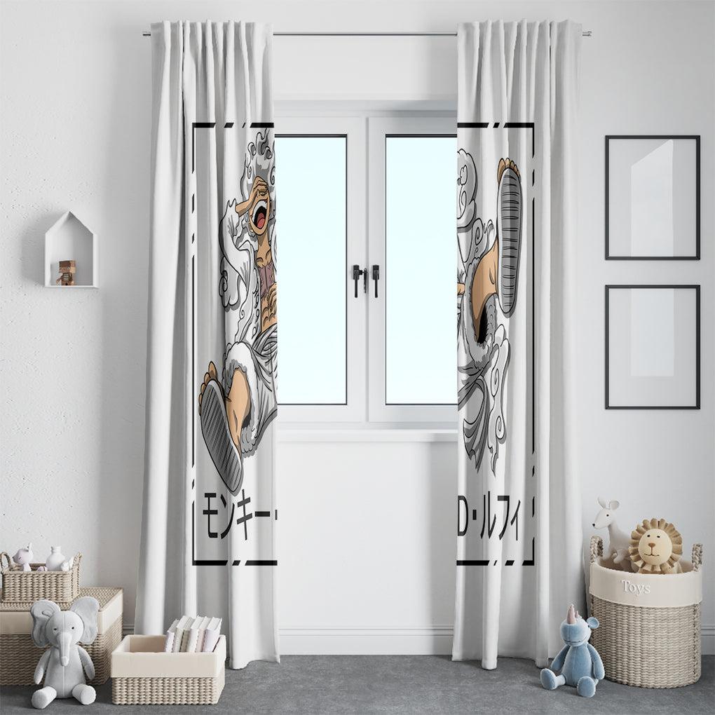 Luffy Gear 5 White Hair One Piece Streetstyle Window Curtain