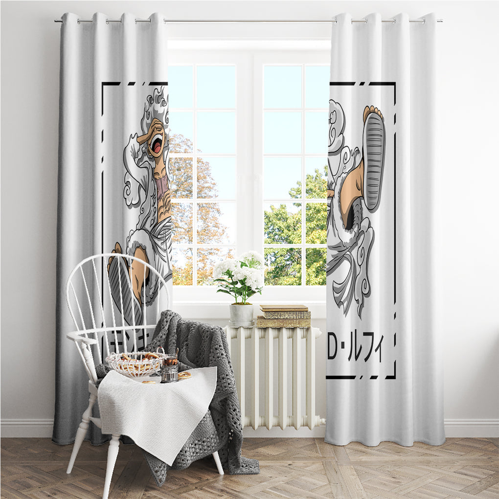 Luffy Gear 5 White Hair One Piece Streetstyle Window Curtain