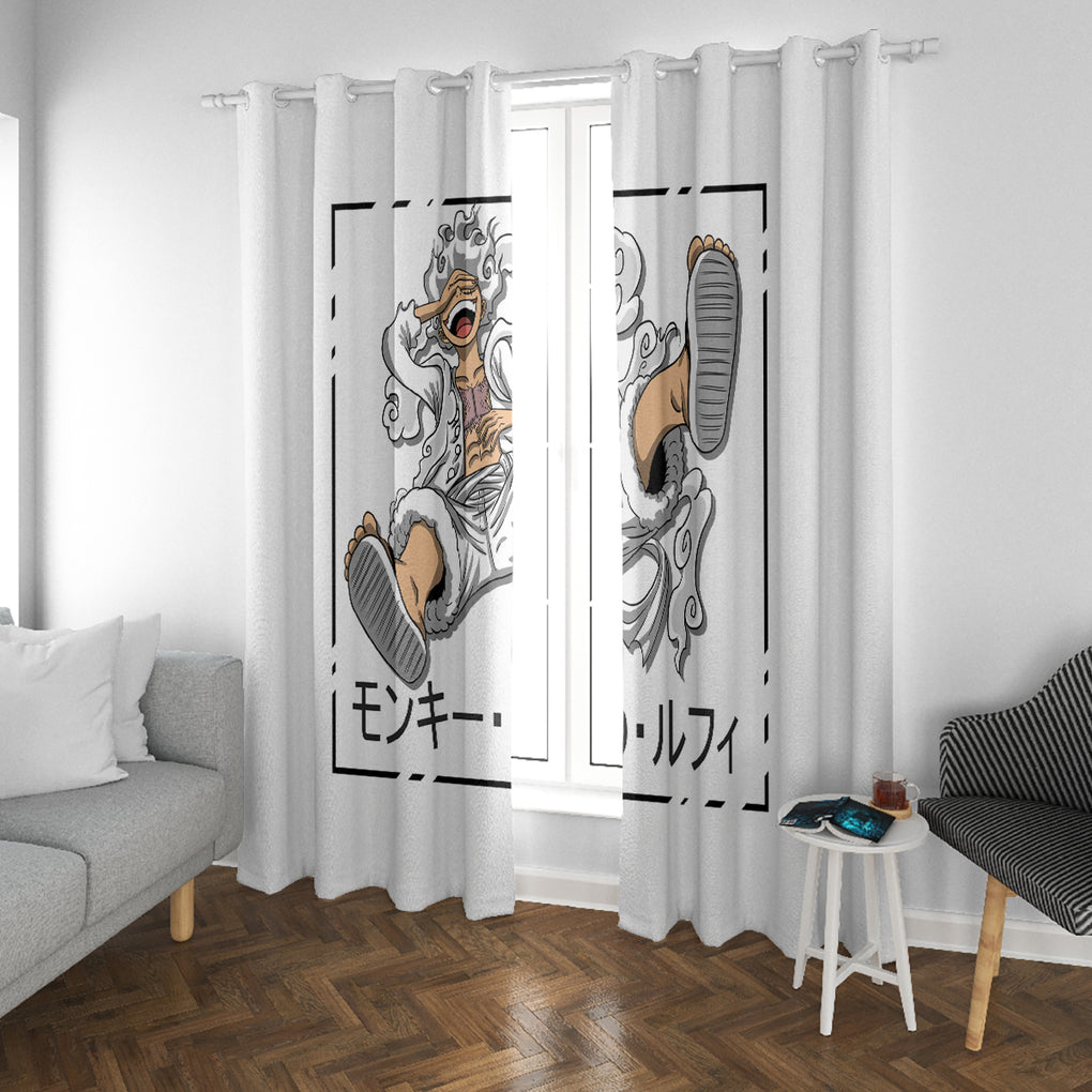 Luffy Gear 5 White Hair One Piece Streetstyle Window Curtain