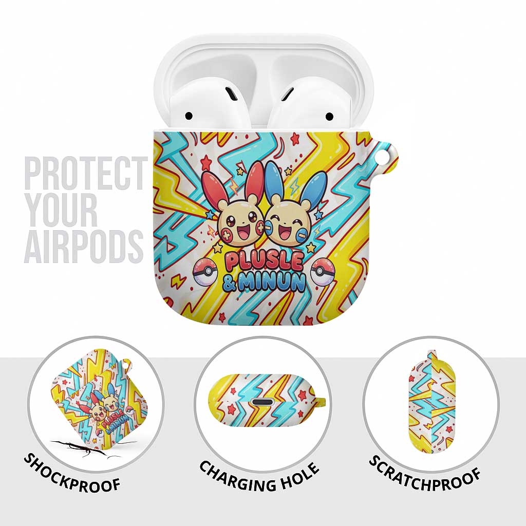 Plusle & Minun AirPods Case Colorful Kawaii Lightning Pop Art