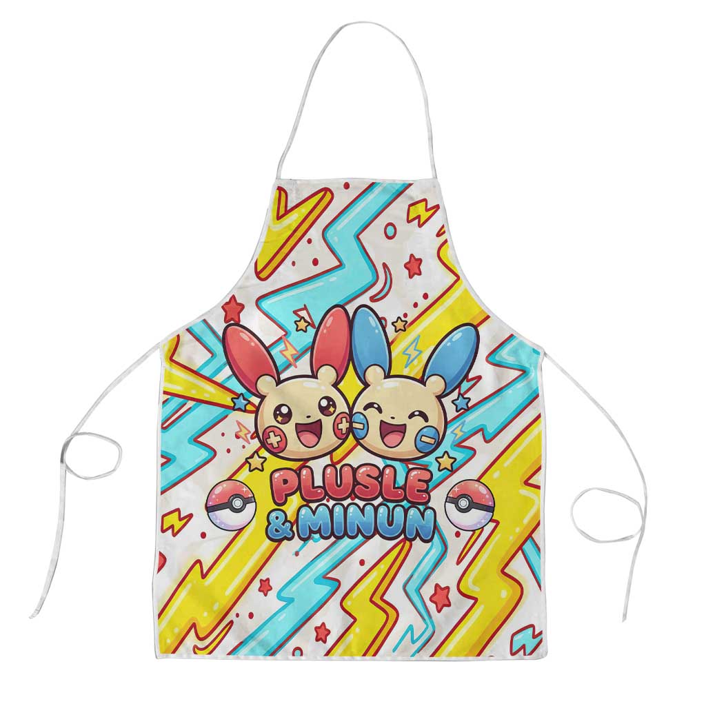 Plusle & Minun Apron Colorful Kawaii Lightning Pop Art