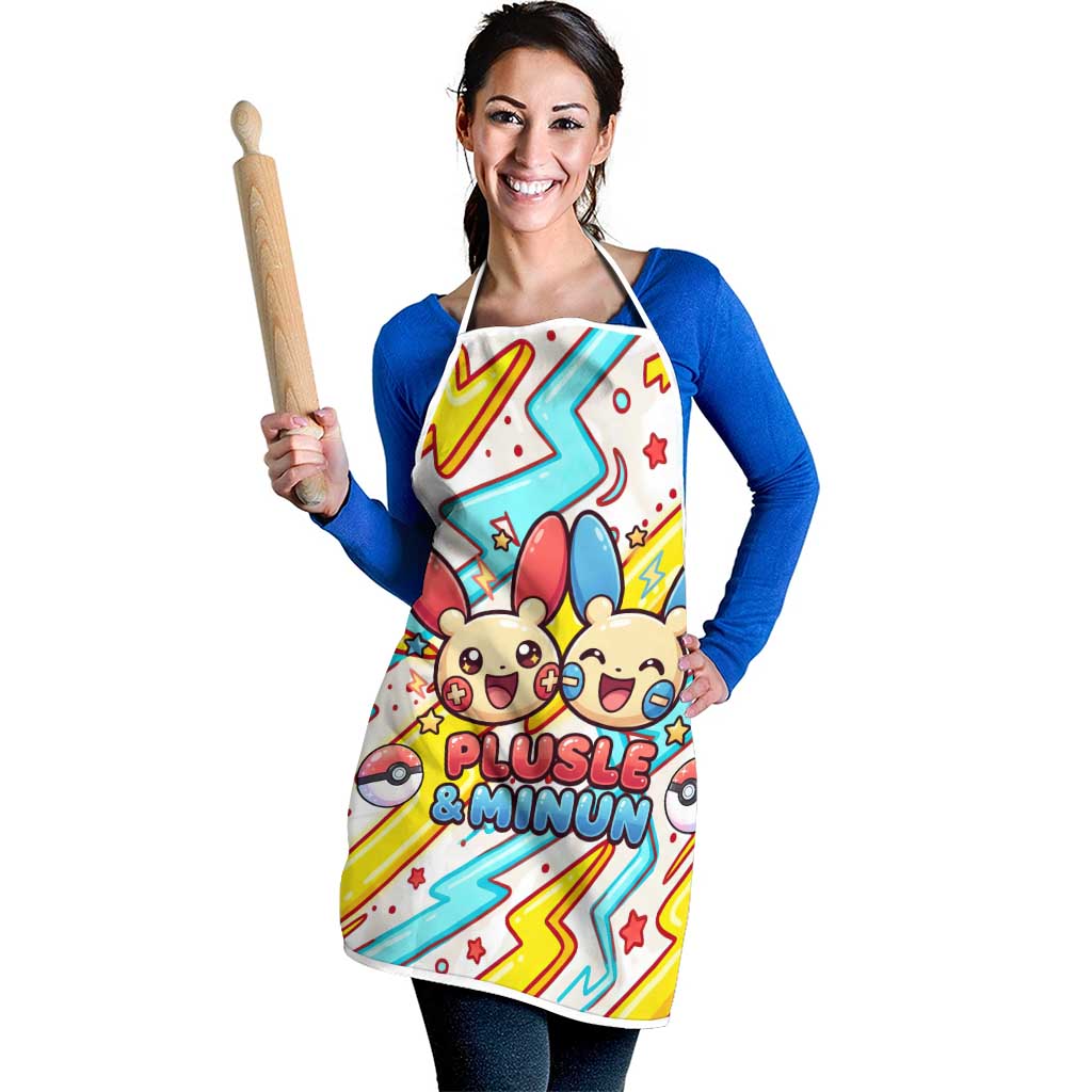 Plusle & Minun Apron Colorful Kawaii Lightning Pop Art