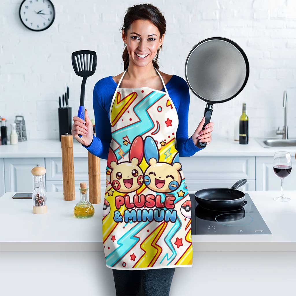 Plusle & Minun Apron Colorful Kawaii Lightning Pop Art