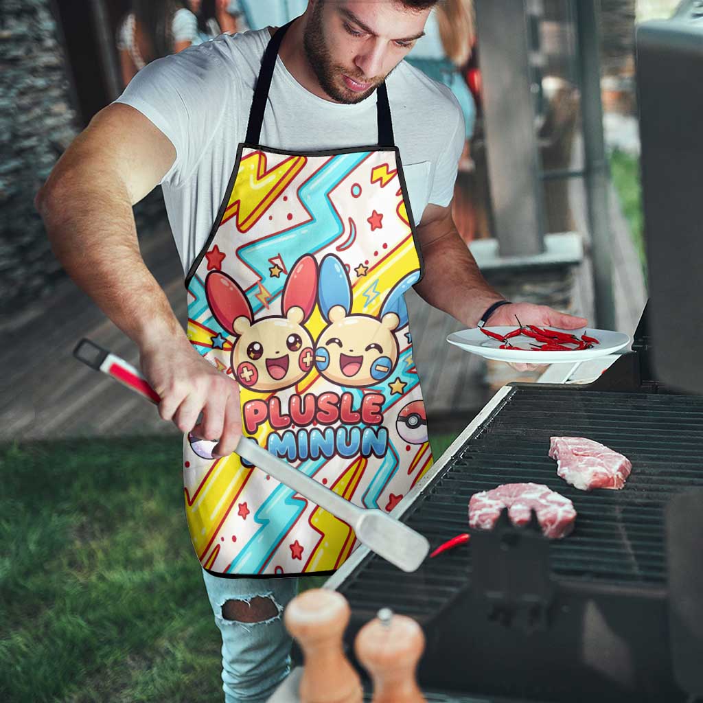 Plusle & Minun Apron Colorful Kawaii Lightning Pop Art