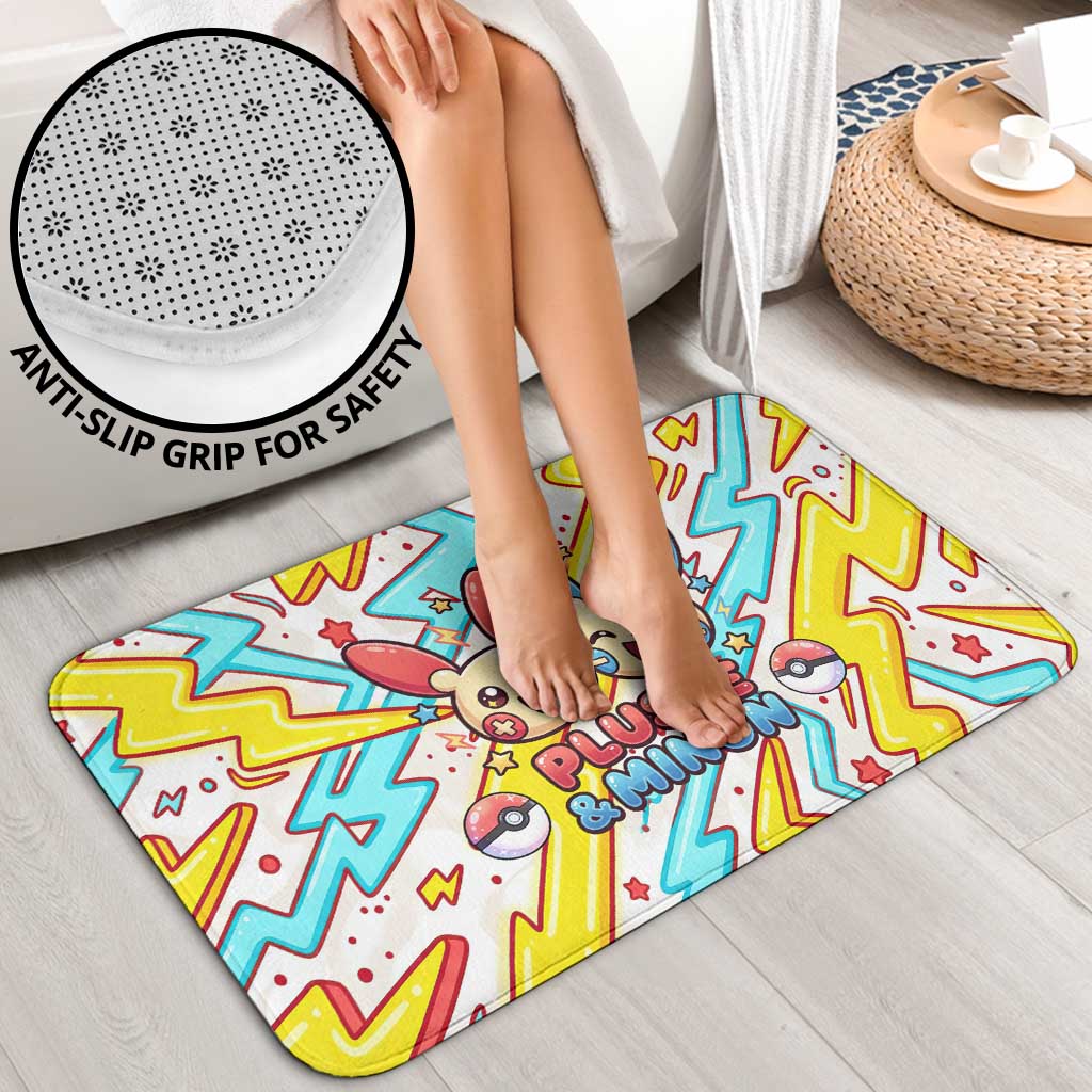 Plusle & Minun Bathroom Set Colorful Kawaii Lightning Pop Art