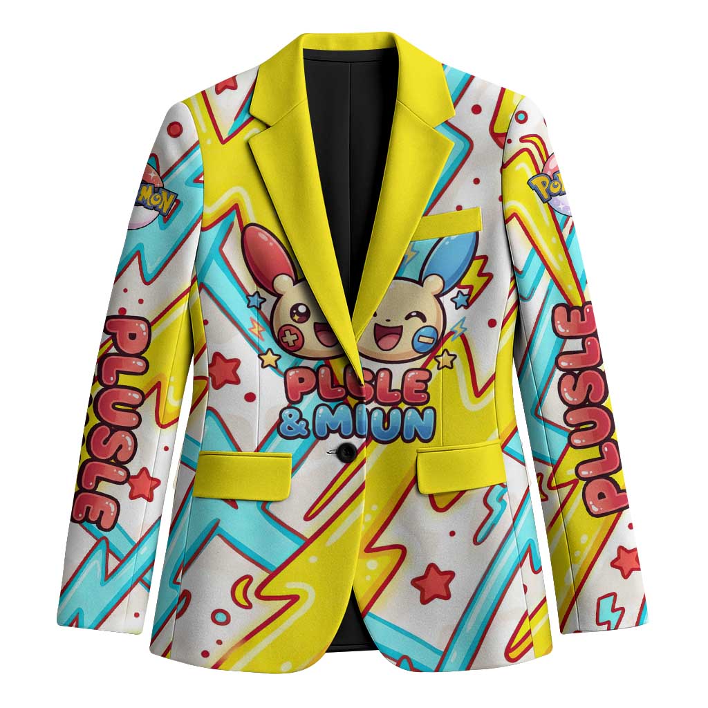 Plusle & Minun Blazer Colorful Kawaii Lightning Pop Art