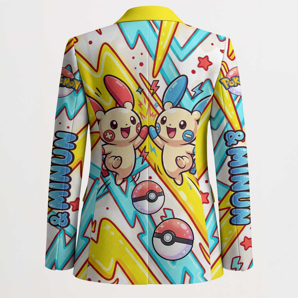 Plusle & Minun Blazer Colorful Kawaii Lightning Pop Art