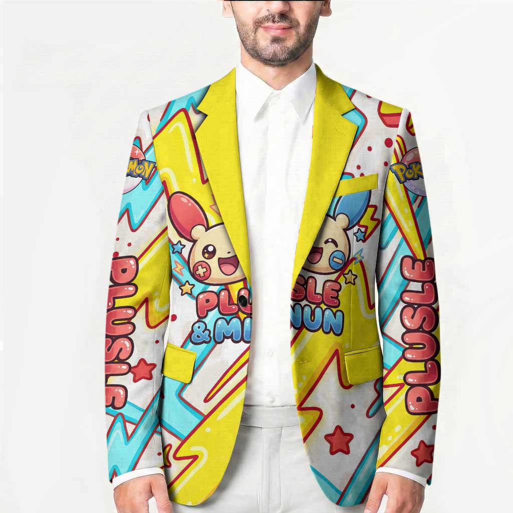 Plusle & Minun Blazer Colorful Kawaii Lightning Pop Art