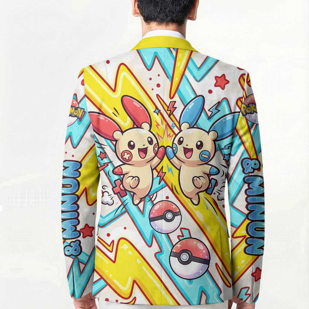 Plusle & Minun Blazer Colorful Kawaii Lightning Pop Art