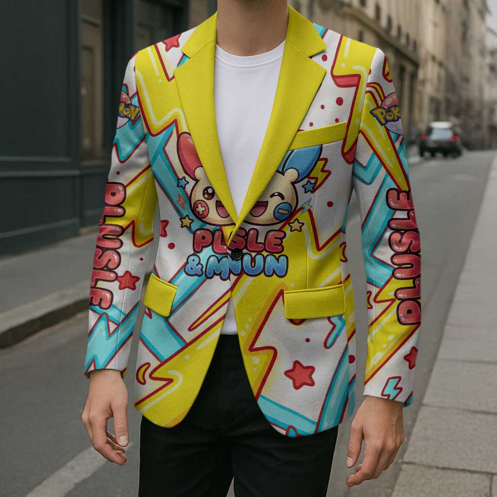 Plusle & Minun Blazer Colorful Kawaii Lightning Pop Art