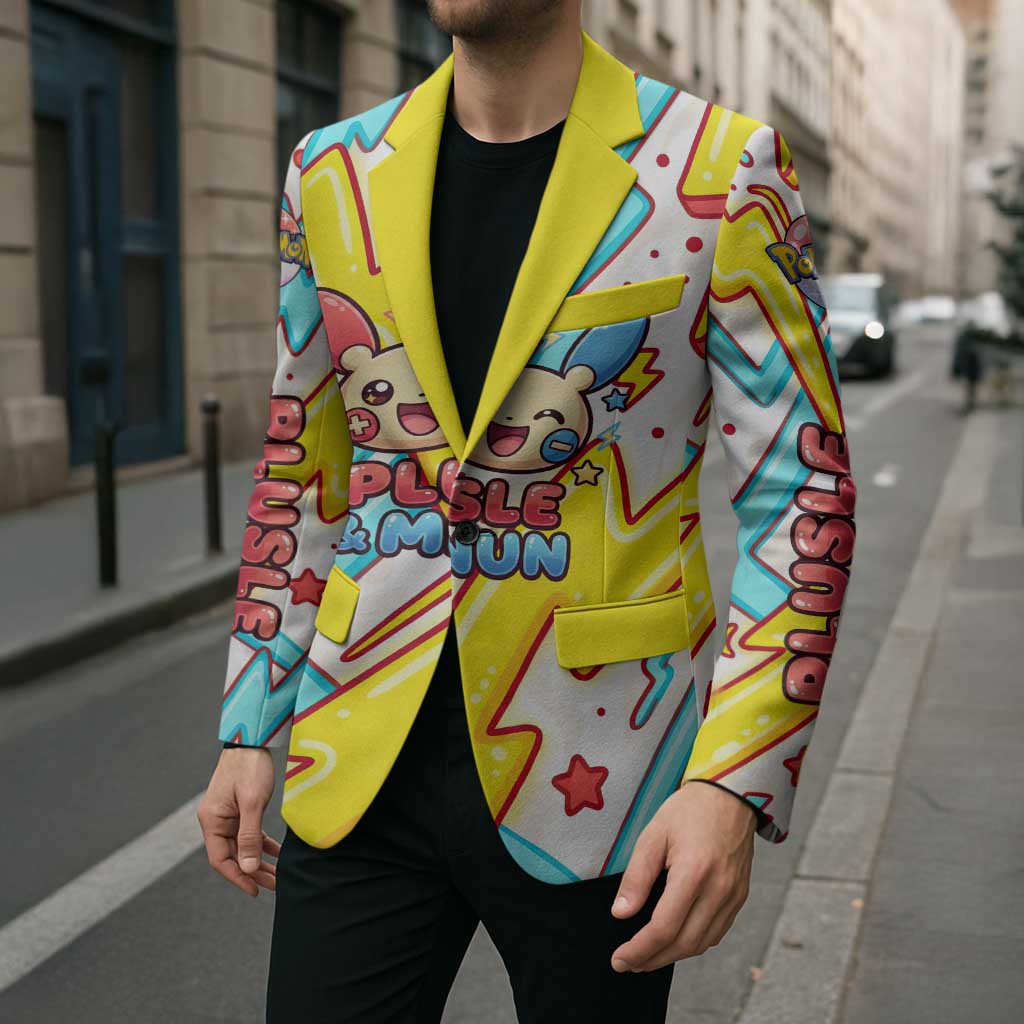 Plusle & Minun Blazer Colorful Kawaii Lightning Pop Art