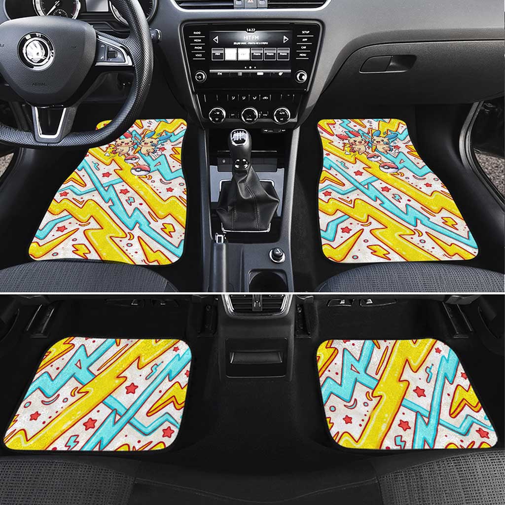 Plusle & Minun Car Mats Colorful Kawaii Lightning Pop Art