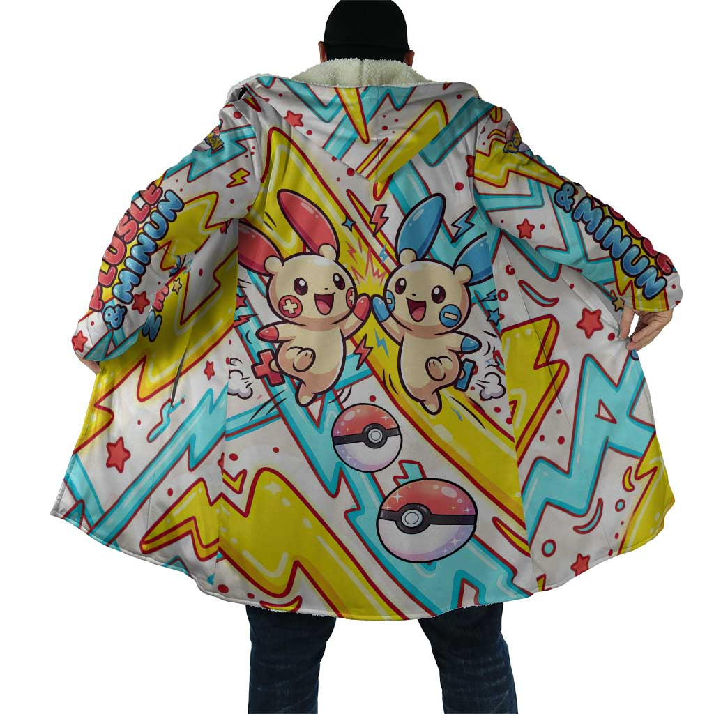 Plusle & Minun Cloak Colorful Kawaii Lightning Pop Art