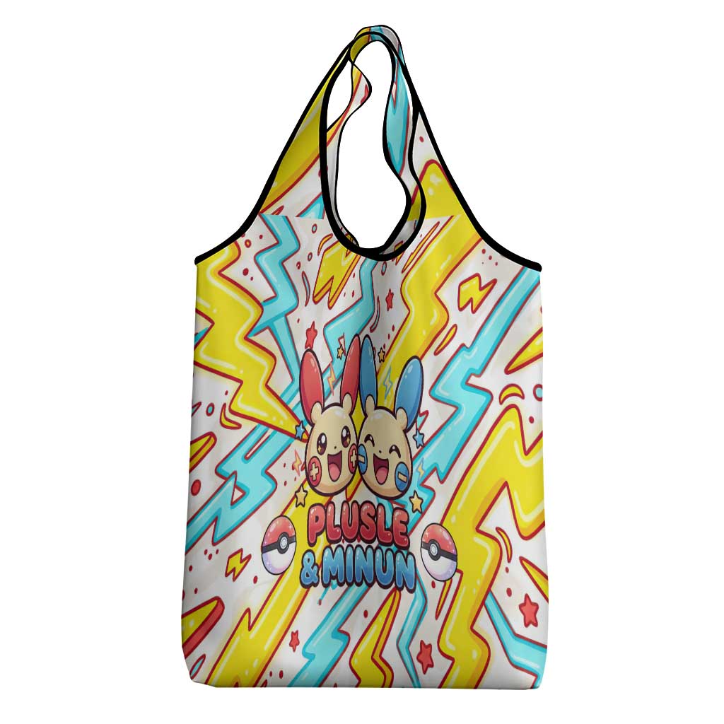 Plusle & Minun Grocery Bag Colorful Kawaii Lightning Pop Art