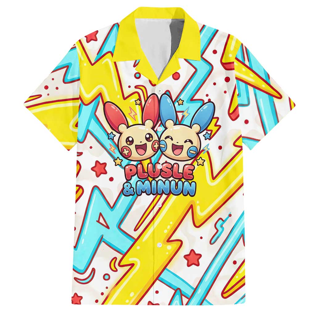 Plusle & Minun Hawaiian Shirt Colorful Kawaii Lightning Pop Art