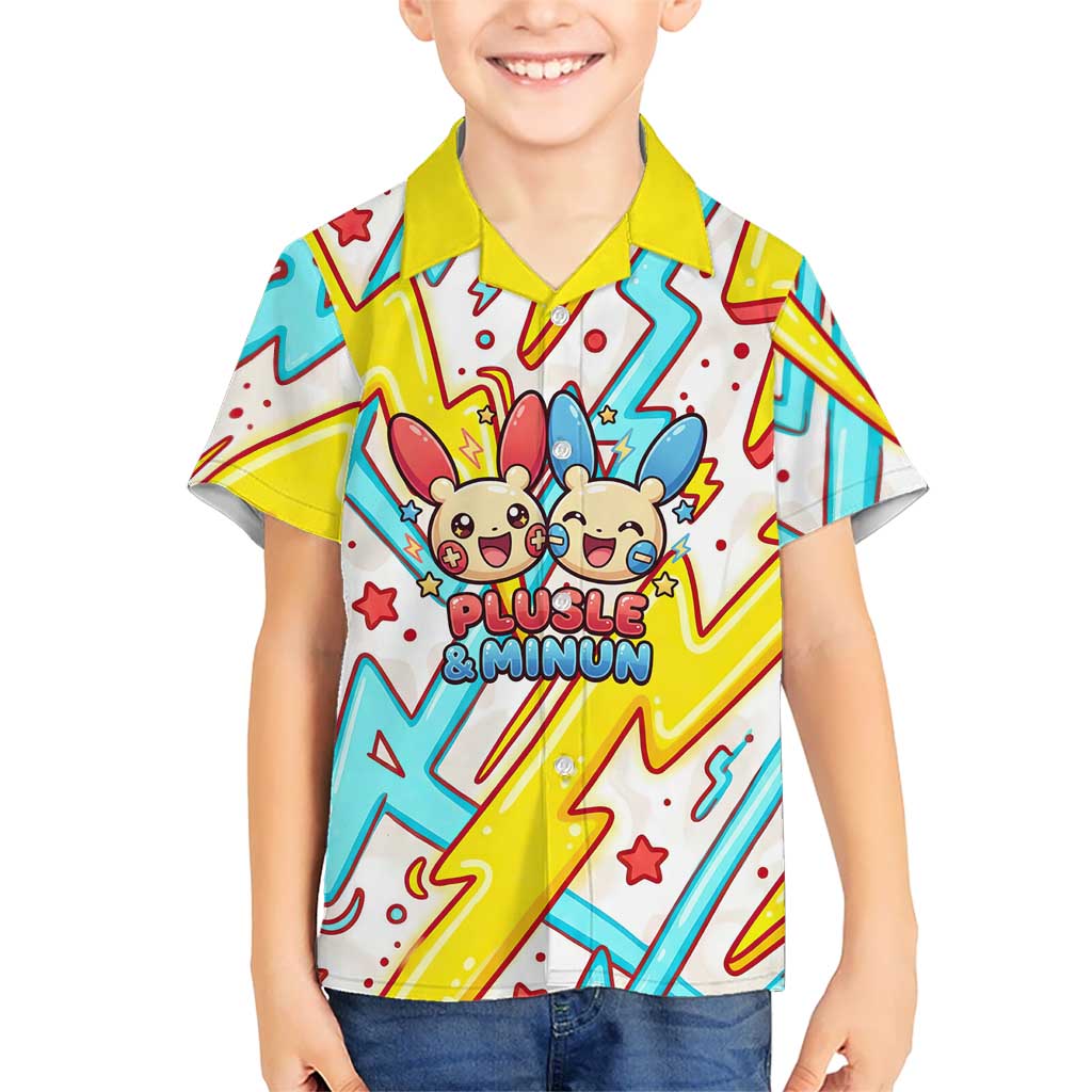 Plusle & Minun Hawaiian Shirt Colorful Kawaii Lightning Pop Art