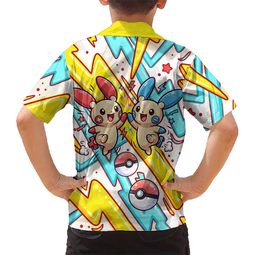 Plusle & Minun Hawaiian Shirt Colorful Kawaii Lightning Pop Art
