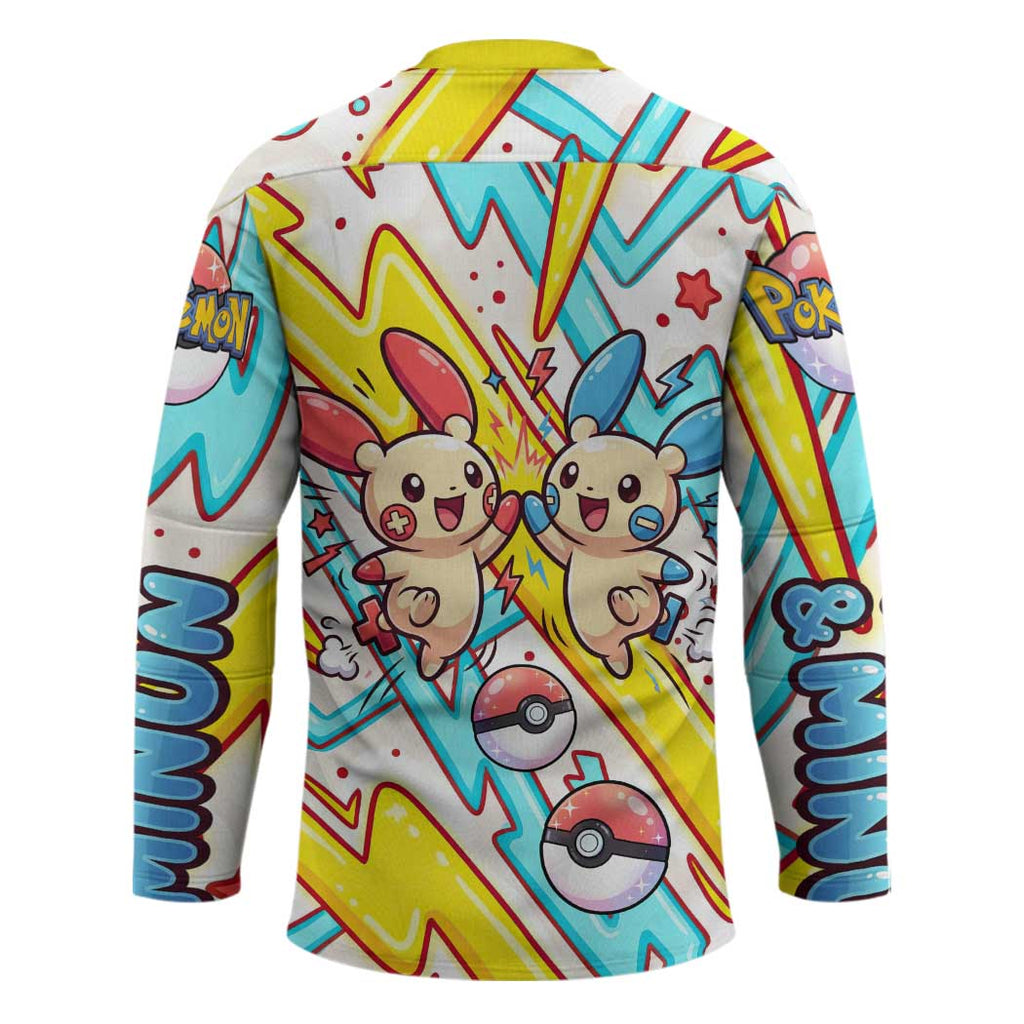 Plusle & Minun Hockey Jersey Colorful Kawaii Lightning Pop Art