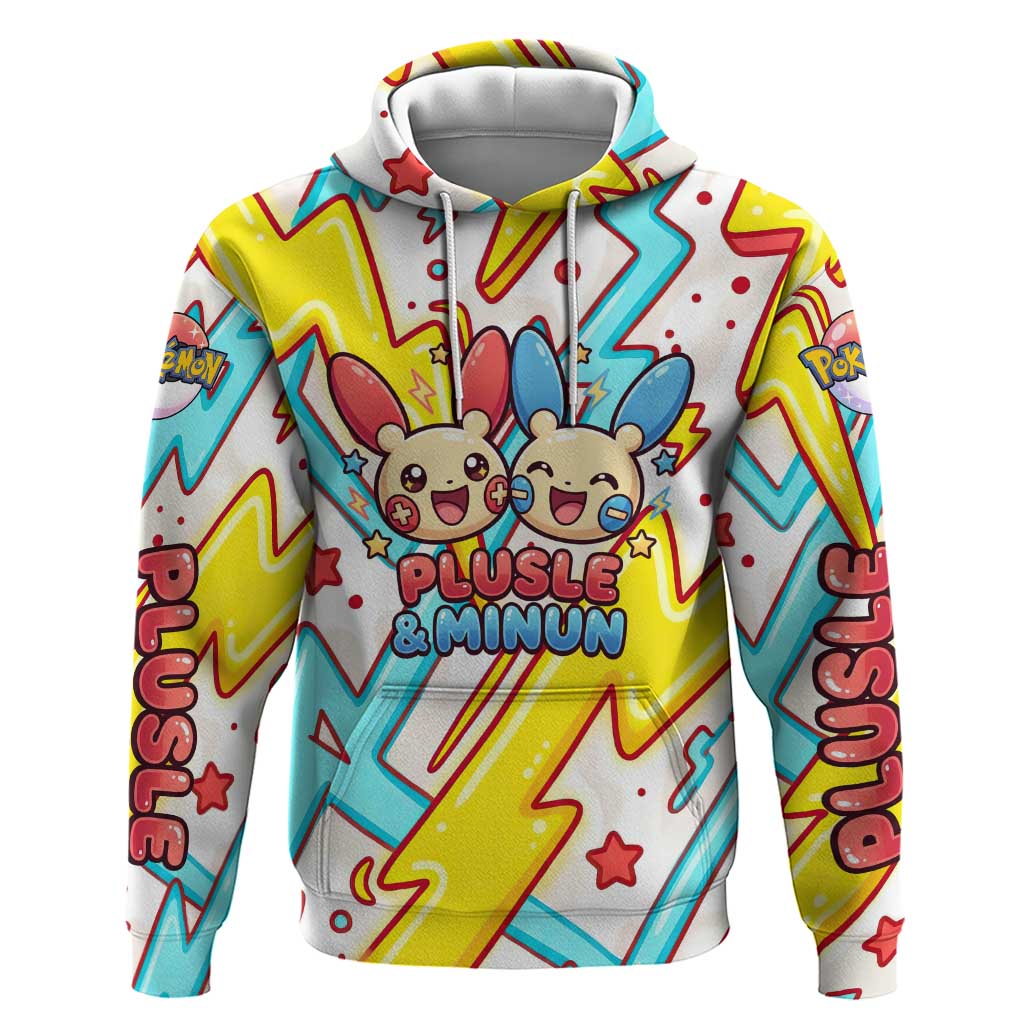 Plusle & Minun Hoodie Colorful Kawaii Lightning Pop Art
