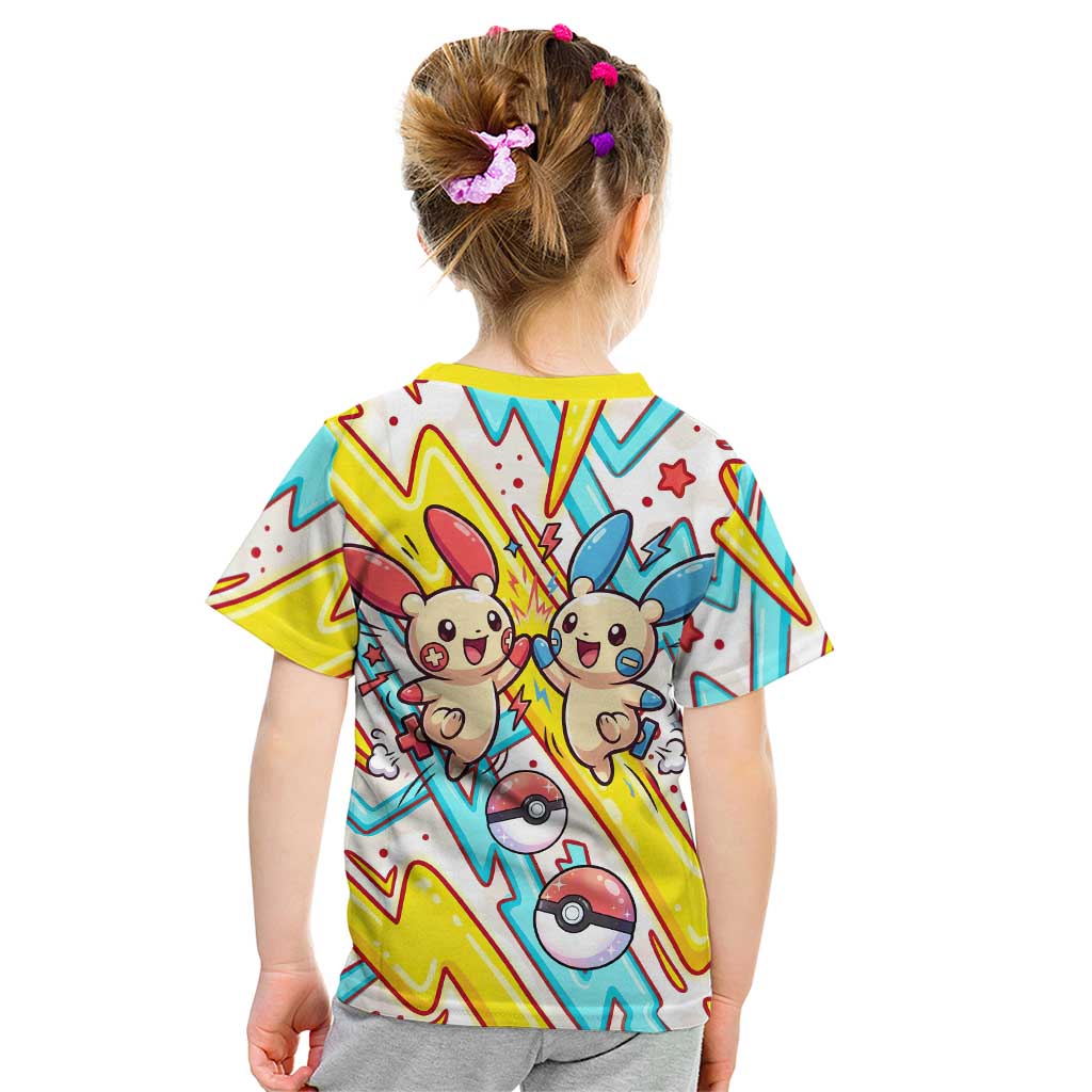Plusle & Minun Kid T Shirt Colorful Kawaii Lightning Pop Art