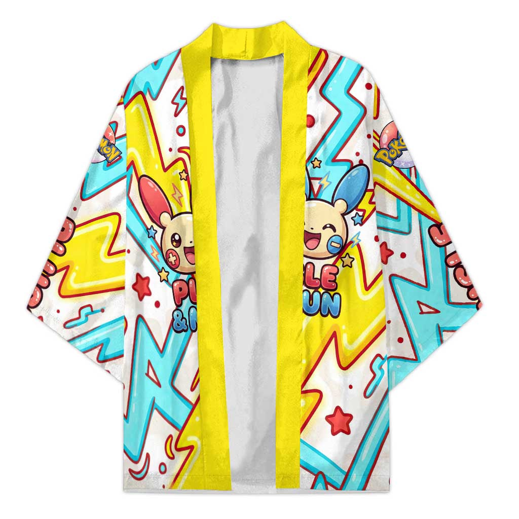 Plusle & Minun Kimono Colorful Kawaii Lightning Pop Art
