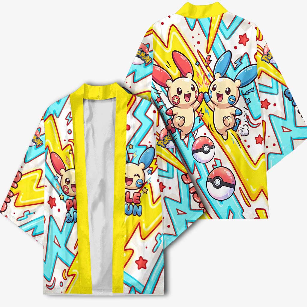 Plusle & Minun Kimono Colorful Kawaii Lightning Pop Art