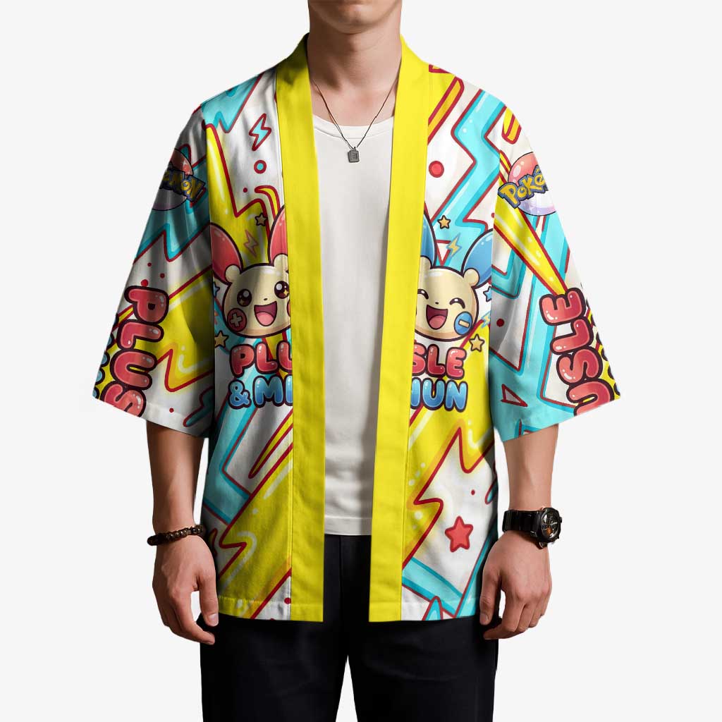 Plusle & Minun Kimono Colorful Kawaii Lightning Pop Art