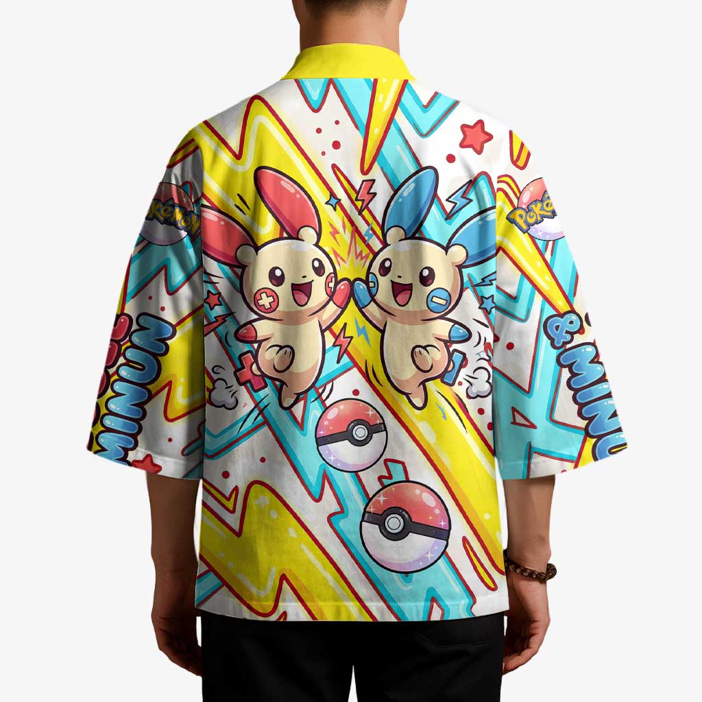 Plusle & Minun Kimono Colorful Kawaii Lightning Pop Art