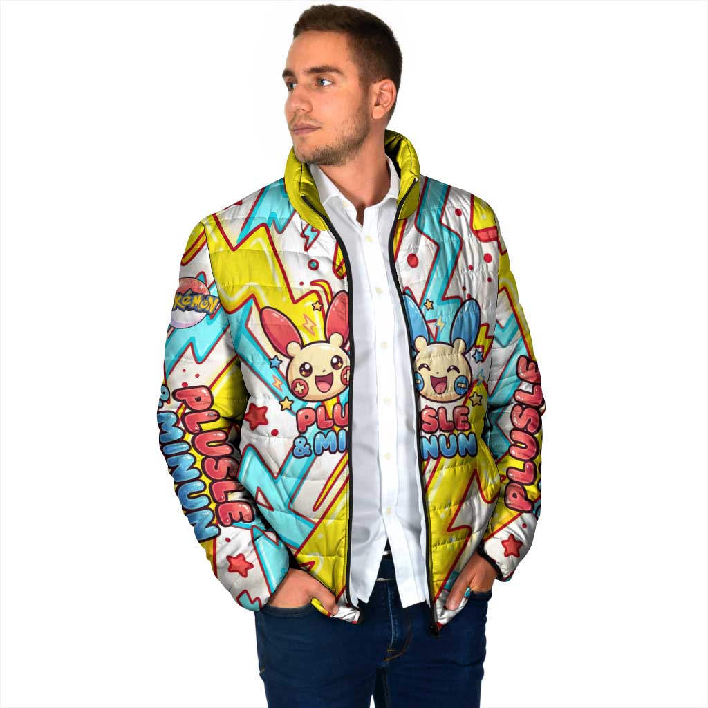 Plusle & Minun Padded Jacket Colorful Kawaii Lightning Pop Art