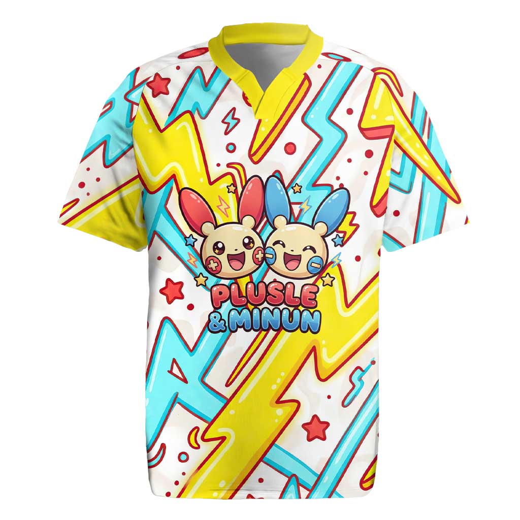 Plusle & Minun Rugby Jersey Colorful Kawaii Lightning Pop Art