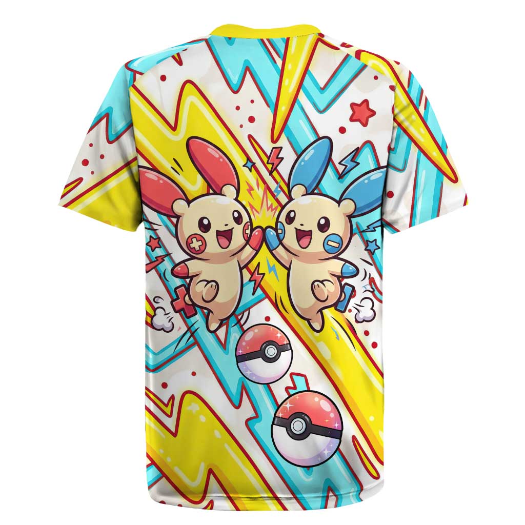 Plusle & Minun Rugby Jersey Colorful Kawaii Lightning Pop Art