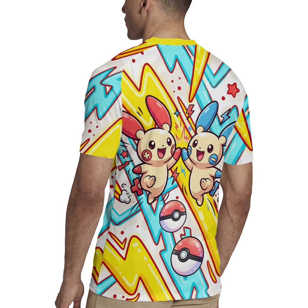 Plusle & Minun Rugby Jersey Colorful Kawaii Lightning Pop Art