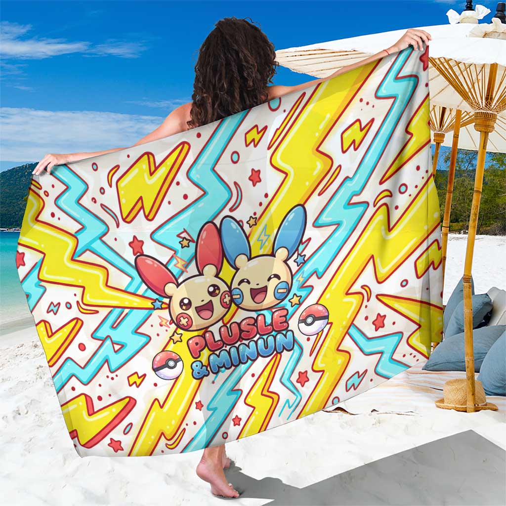 Plusle & Minun Sarong Colorful Kawaii Lightning Pop Art