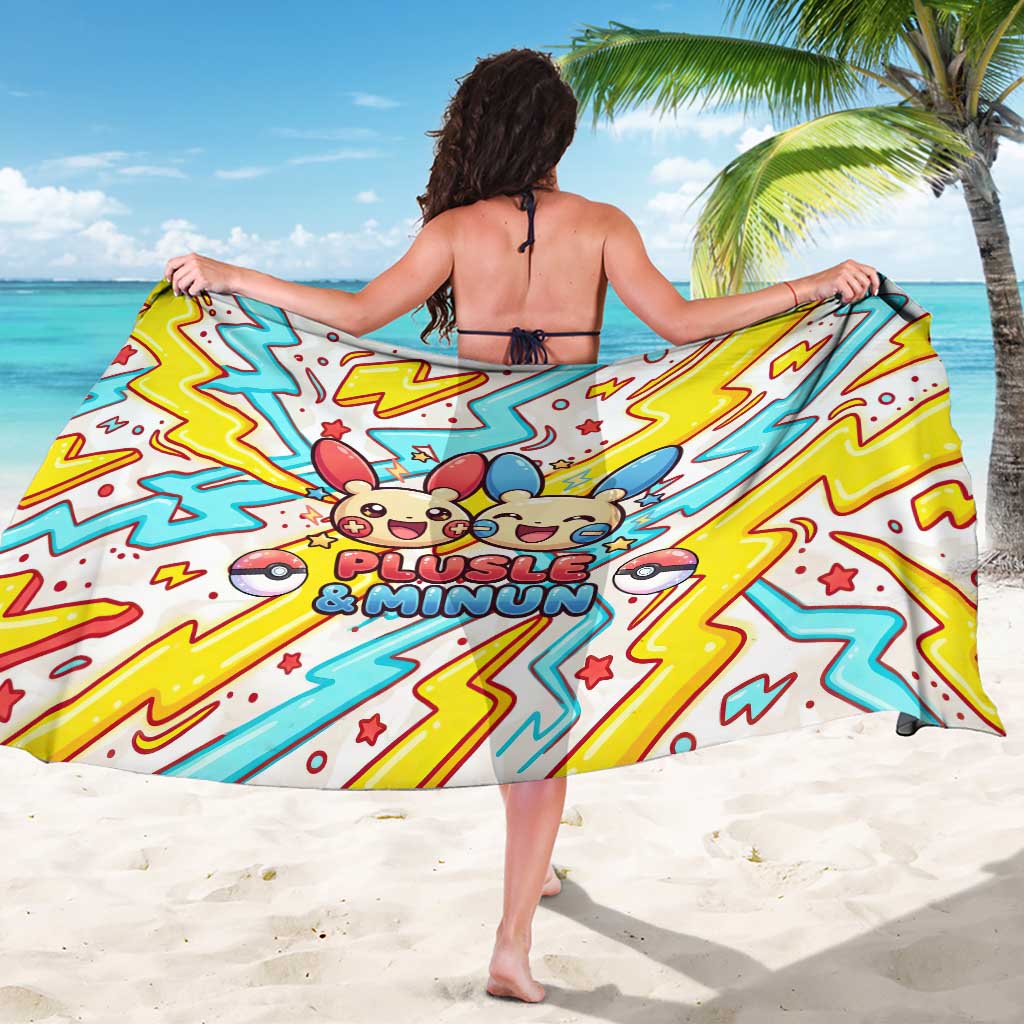 Plusle & Minun Sarong Colorful Kawaii Lightning Pop Art