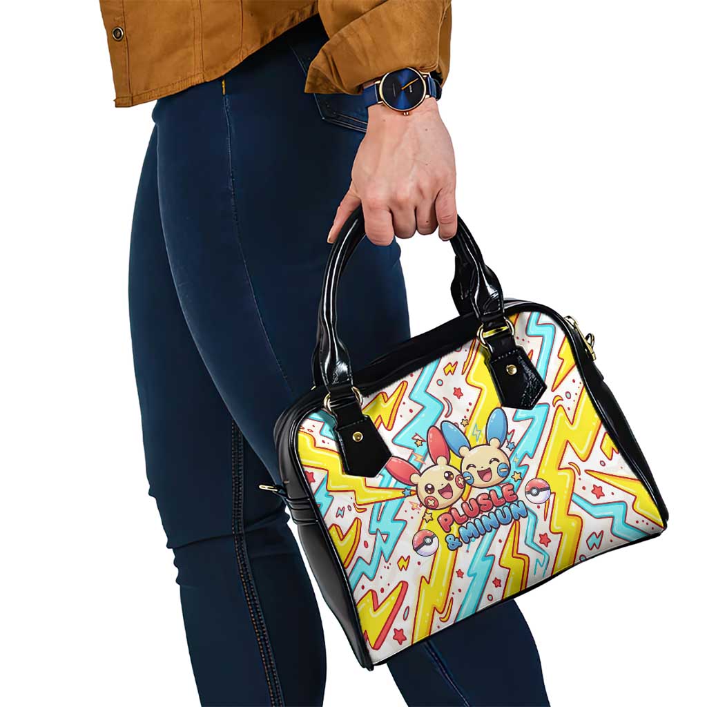 Plusle & Minun Shoulder Handbag Colorful Kawaii Lightning Pop Art
