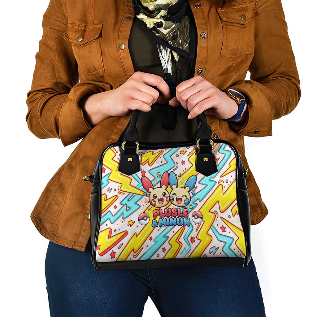 Plusle & Minun Shoulder Handbag Colorful Kawaii Lightning Pop Art