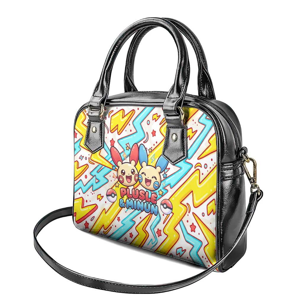 Plusle & Minun Shoulder Handbag Colorful Kawaii Lightning Pop Art