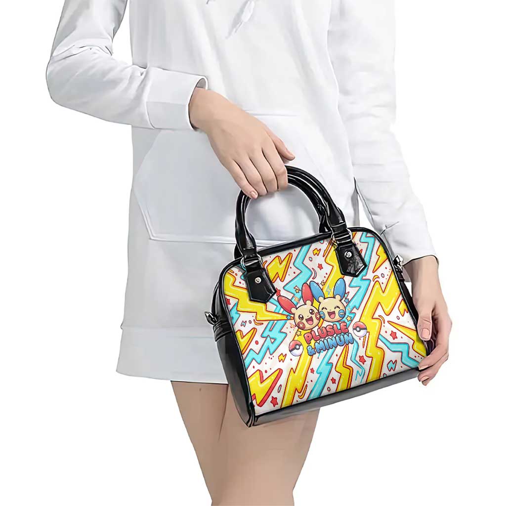 Plusle & Minun Shoulder Handbag Colorful Kawaii Lightning Pop Art