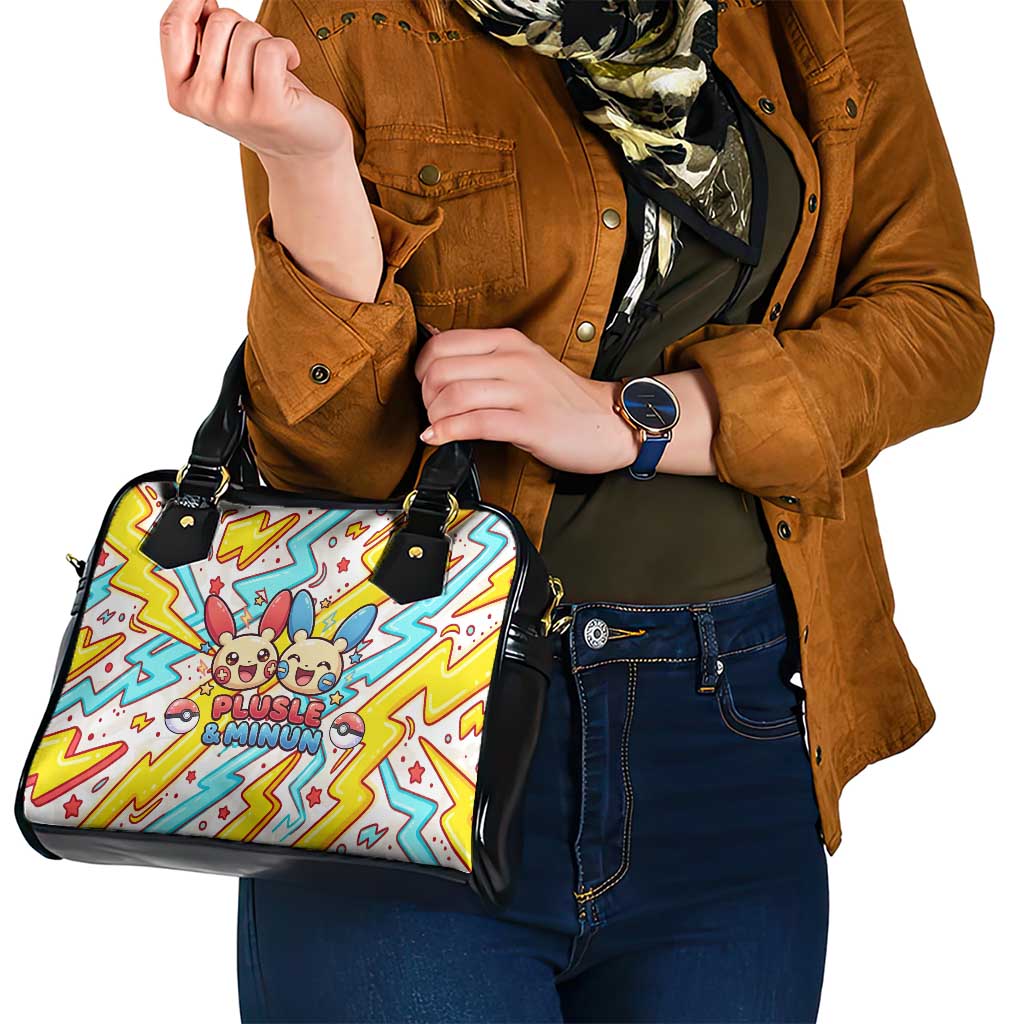 Plusle & Minun Shoulder Handbag Colorful Kawaii Lightning Pop Art