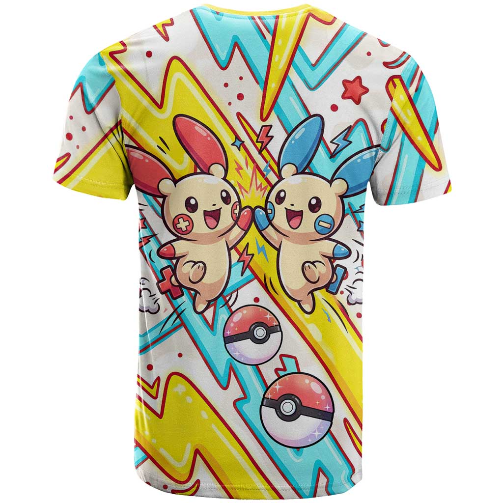 Plusle & Minun T Shirt Colorful Kawaii Lightning Pop Art