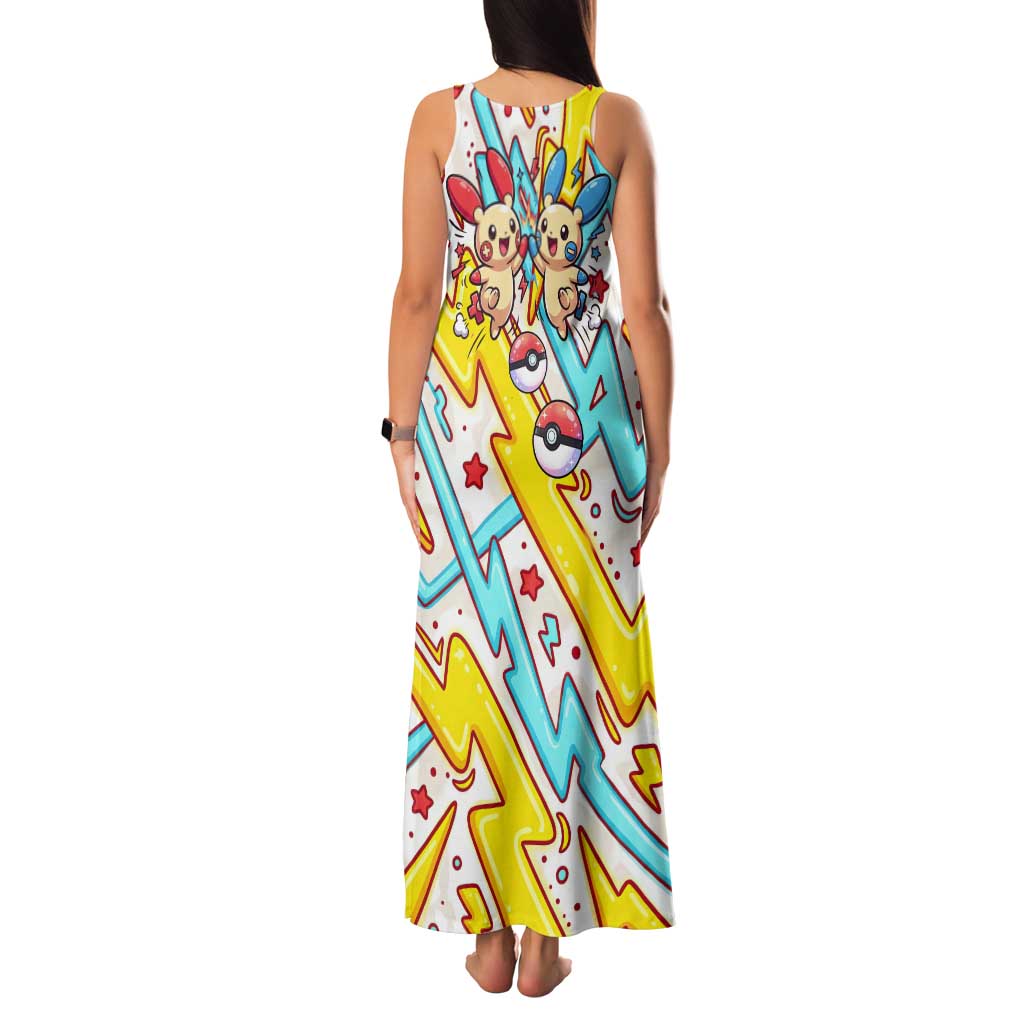 Plusle & Minun Tank Maxi Dress Colorful Kawaii Lightning Pop Art