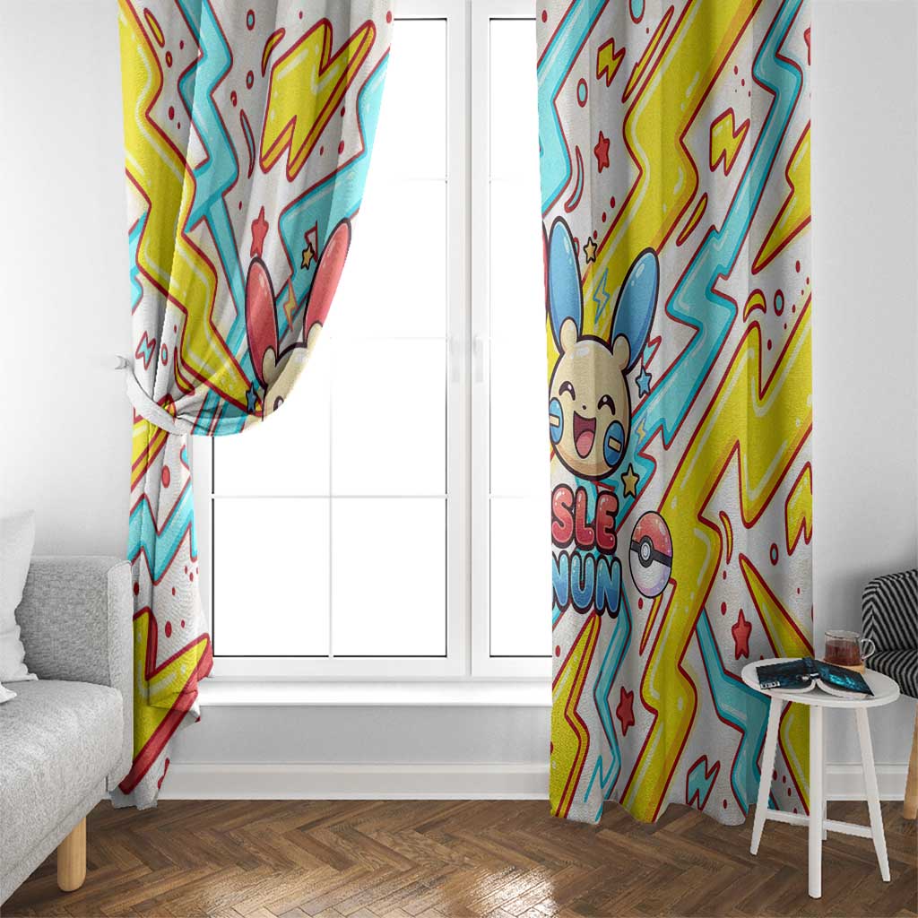Plusle & Minun Window Curtain Colorful Kawaii Lightning Pop Art