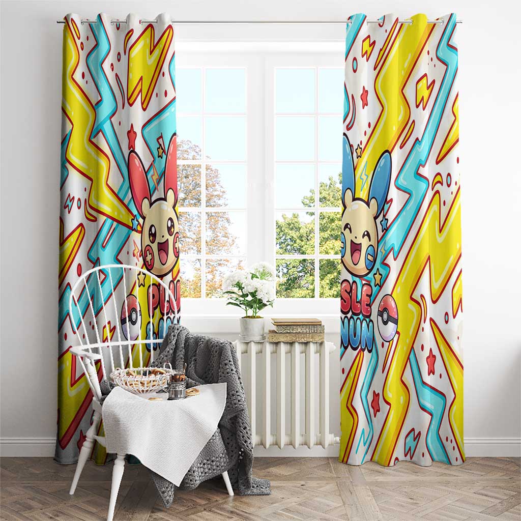 Plusle & Minun Window Curtain Colorful Kawaii Lightning Pop Art