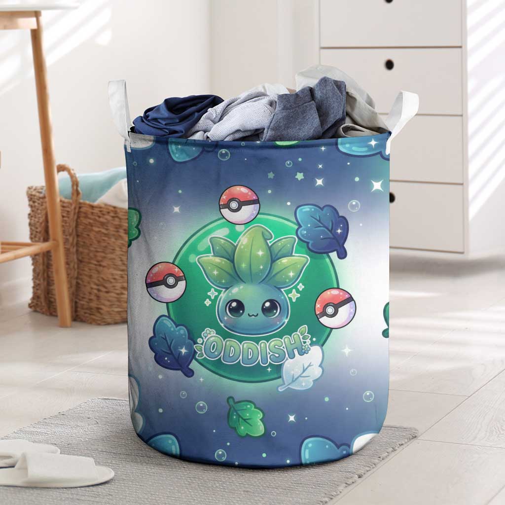 Oddish Laundry Basket Whimsical Kawaii Botanical Fantasy