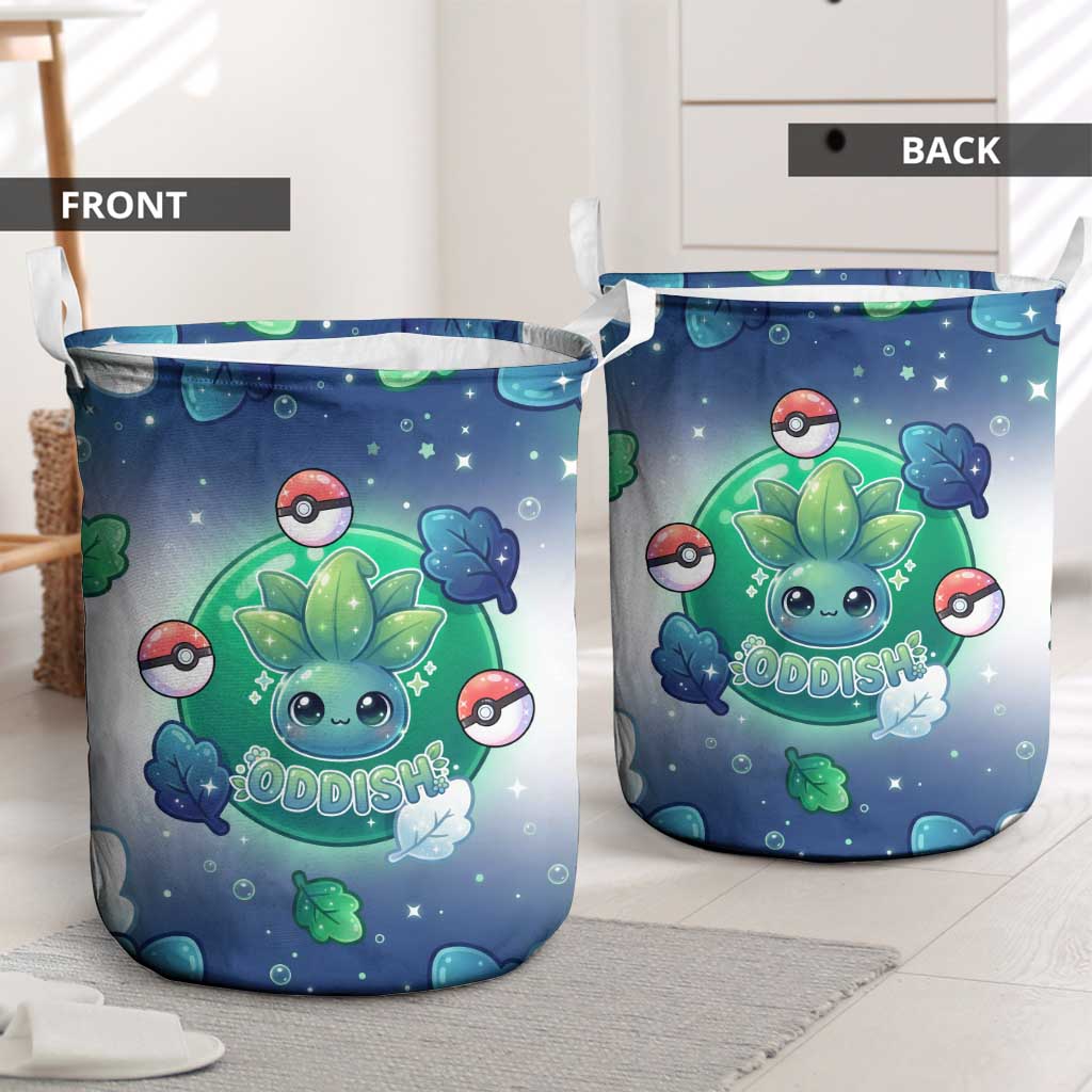 Oddish Laundry Basket Whimsical Kawaii Botanical Fantasy