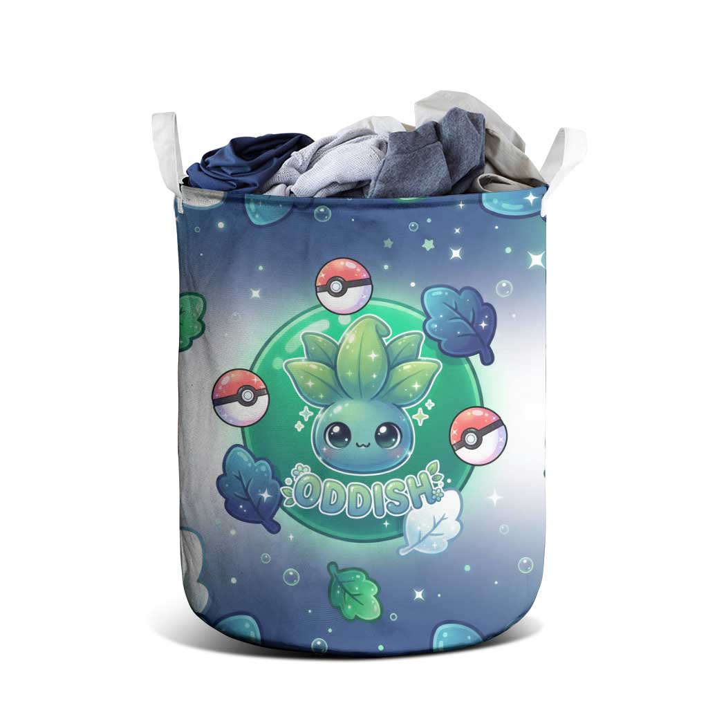 Oddish Laundry Basket Whimsical Kawaii Botanical Fantasy