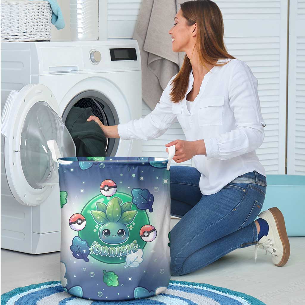 Oddish Laundry Basket Whimsical Kawaii Botanical Fantasy