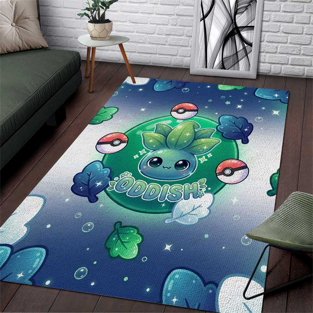 Oddish Area Rug Whimsical Kawaii Botanical Fantasy