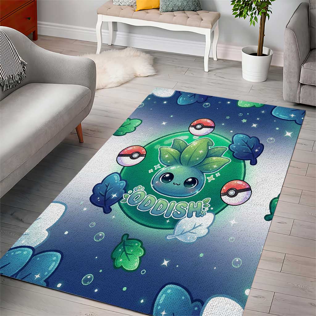 Oddish Area Rug Whimsical Kawaii Botanical Fantasy